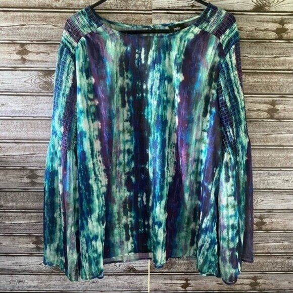 Messino Women's Semi-Sheer Multi-Colored Blouse Size XXL - Picture 1 of 12